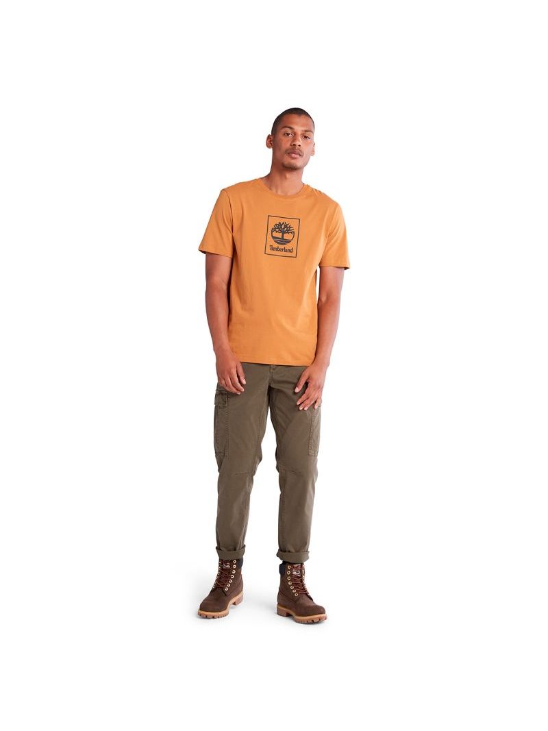 Timberland-Stack-Logo-Tee-A5ZH1P57-Naranja-Talla-L-5