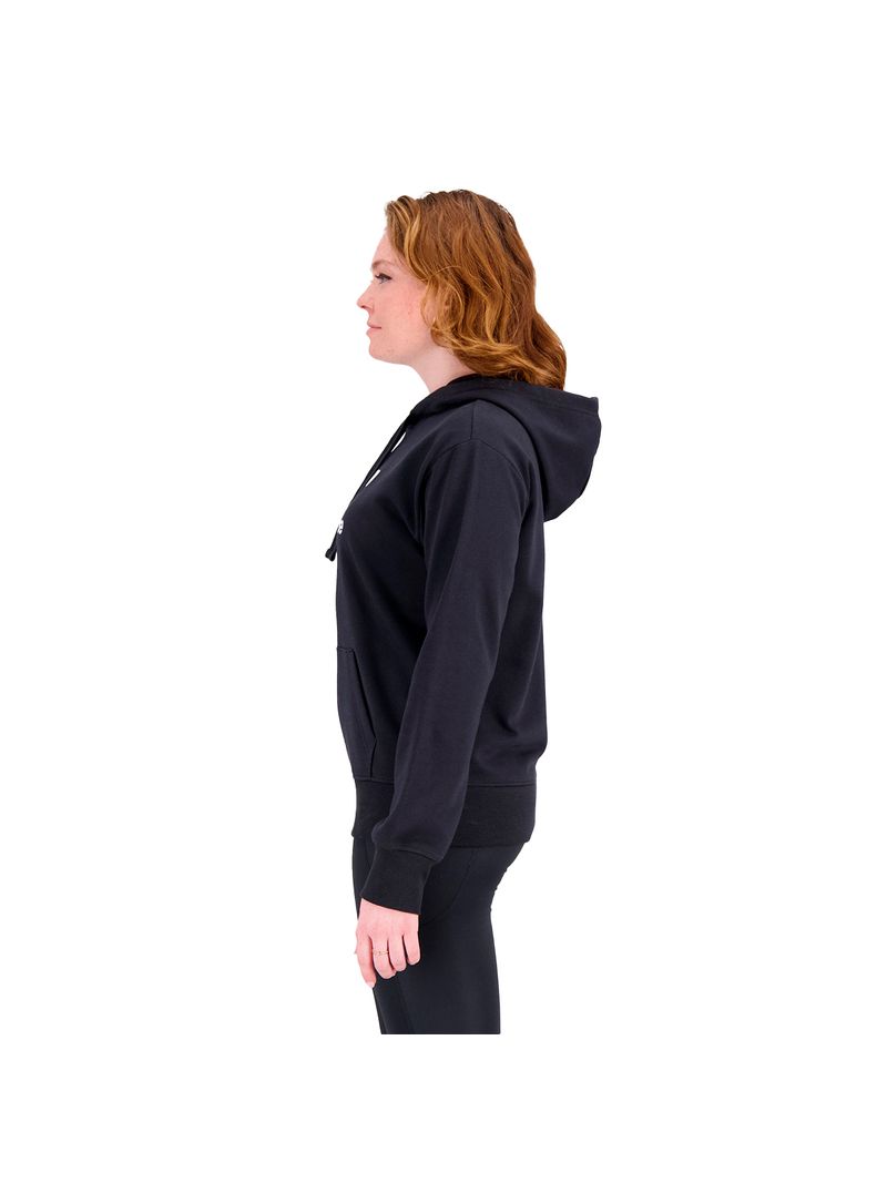 New Balance Canguro Essentials Stacked Logo French Terry Hoodie - XS- WT31533BK-BK-XS-3