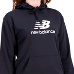 New Balance Canguro Essentials Stacked Logo French Terry Hoodie - XS- WT31533BK-BK-XS-4
