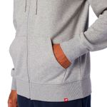 New Balance Nb Essentials Stacked Full Zip Hoodie Gray - L-4