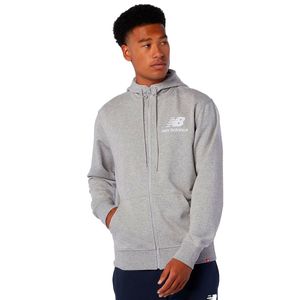 Sudadera New Balance Hombre Essentials Stacked Full Zip Gris