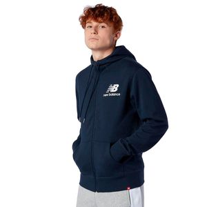 Sudadera New Balance Hombre Essentials Stacked Full Zip Azul