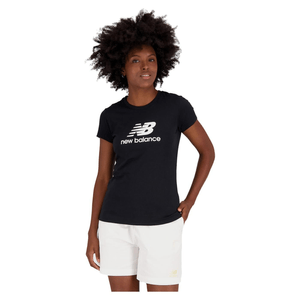 Remera New Balance Mujer Essentials Stacked Negro