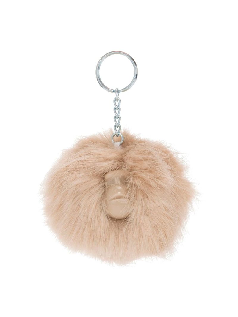 KIPLING-LLAVERO-POMPOM-MONKEY-Silver-Beige---UNIC-1