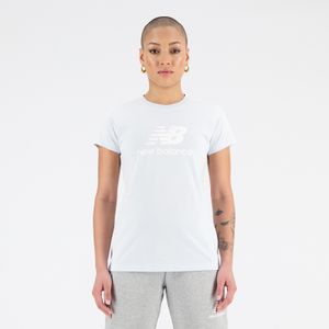Remera New Balance Mujer Essentials Stacked Celeste