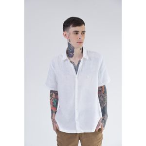 Camisa Mangas Cortas Double O Hombre, Regular - Blanco