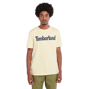 Remera Timberland Hombre Logo Lineal Beige