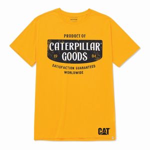 Remera Cat Hombre Retro Sport Graphic 3 Amarillo
