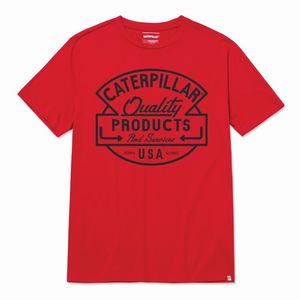 Remera Cat Hombre Retro Sport Graphic 6 Rojo