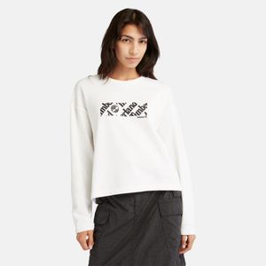 Suéter Timberland Mujer Logo Pack Relaxed Blanco