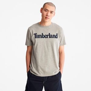 Remera Timberland Hombre Logo Lineal Gris