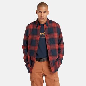 Camisa Timberland Hombre Flannel Plaid Bordó