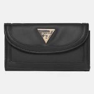 Billetera Guess Mujer Chai Slg Slim Clutch Negro