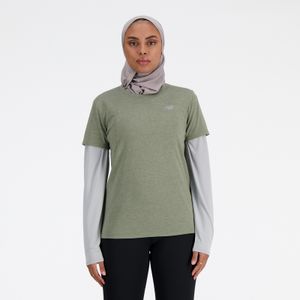 Remera New Balance Mujer Heathertech Verde