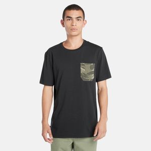 Remera Timberland Hombre Camo Chest Pocket Negro