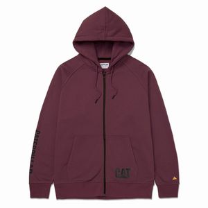 Sudadera Cat Hombre Fleece Cat Logo Full Zip Bordó