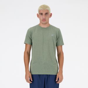 Remera New Balance Hombre Heather Tech Tee Verde