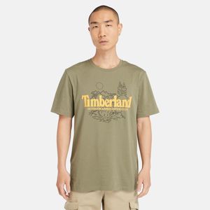 Remera Timberland Hombre Nature Logo Verde