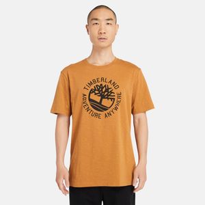 Remera Timberland Hombre Slogan Logo Naranja