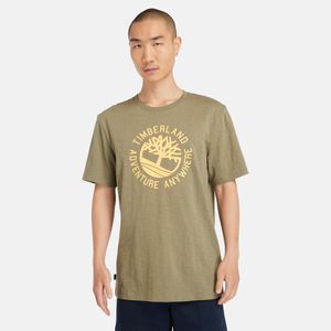 Remera Timberland Hombre Slogan Logo Verde