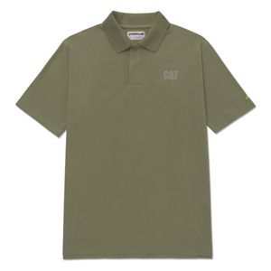Polo Cat Hombre Cat Logo Pique Verde