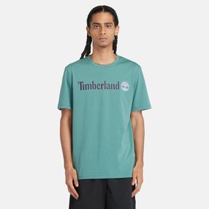 Remera Timberland Hombre con Logo Lineal Verde