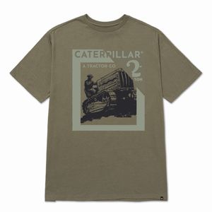 Remera Cat Hombre Rustic Graphic Verde