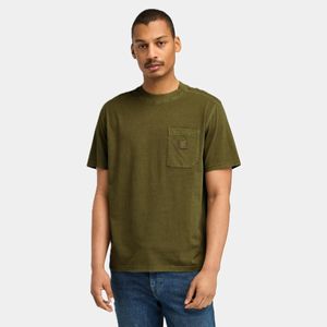Remera Timberland Hombre Chest Pocket Verde Oscuro