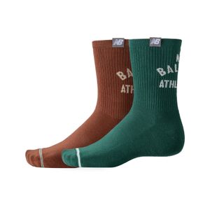 Media New Balance Unisex Lifestyle Midcalf Socks 2 Pack Verde