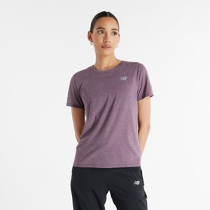 Remera New Balance Mujer Heather Tech Short Sleeve Purpura