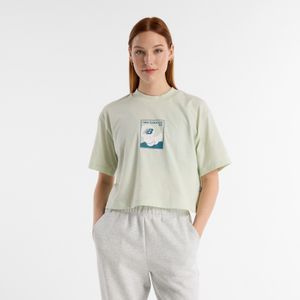 Remera New Balance Mujer Relaxed 550 T-Shirt Verde