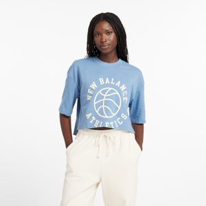 Remera New Balance Mujer Oversized League Tshirt Azul