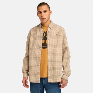 Camisa Timberland Hombre Stretch Poplin Beige