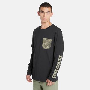 Remera Timberland Hombre Camo Pocket Negro