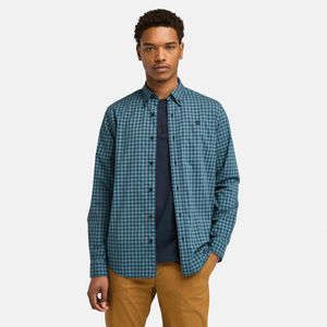 Camisa Timberland Hombre Stretch Poplin Azul Marino