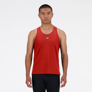 Camisilla New Balance Hombre Jacquard Singlet Naranja