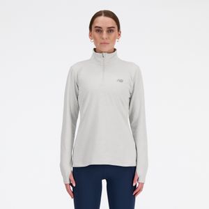 Remera New Balance Mujer Space Dye Quarter Zip Gris