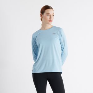 Remera New Balance Mujer New Balance Long Sleeve Celeste
