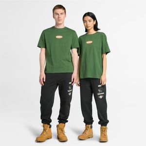 Remera Timberland Unisex Front and Back Graphic Verde Oscuro