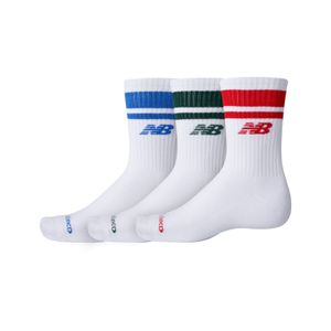 Media New Balance Unisex Everyday Stripe Midcalf 3 Pack Blanco