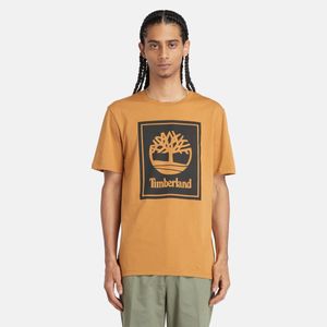 Remera Timberland Hombre Stack Logo Naranja