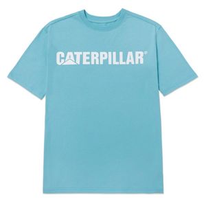 Remera Cat Hombre Caterpillar Logo Tee Celeste