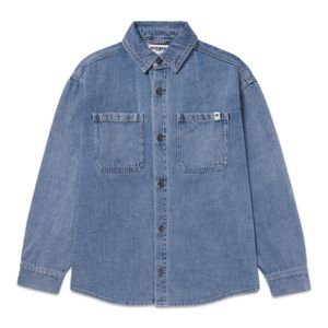 Camisa Cat Mujer Oversized Denim Shirt Celeste