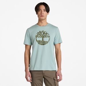 Remera Timberland Hombre Northwood Floral Celeste