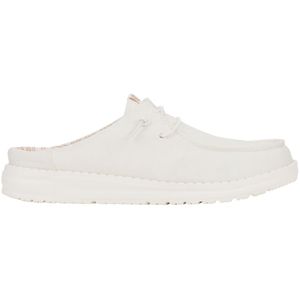 Alpargata Hey Dude Mujer Wendy Slip Stretch Canvas Blanco