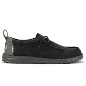 Alpargata Hey Dude Hombre Wally Vintage Classic Negro con gris