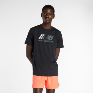 Remera New Balance Hombre Multi Color Performance Tshirt Negro