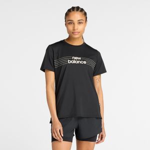 Remera New Balance Mujer Linear Performance T-Shirt Negro