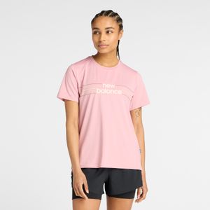 Remera New Balance Mujer Linear Performance T-Shirt Rosa