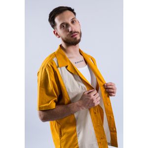 Camisa Double O Hombre Camisa Retro Os Mostaza/Beige